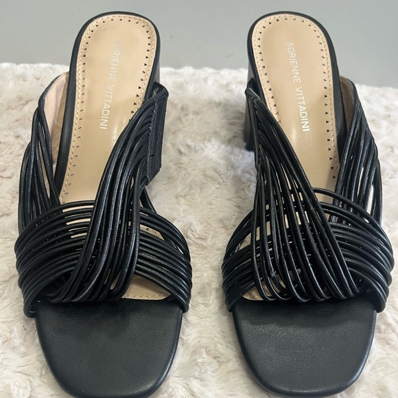 Adrienne Vittadini Annalee Block Heel Sandals Black‎ Size 7.5 NEW - Picture 3 of 7